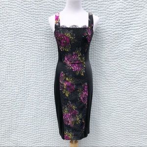 Betsey Johnson Black Stretch Satin Sheath